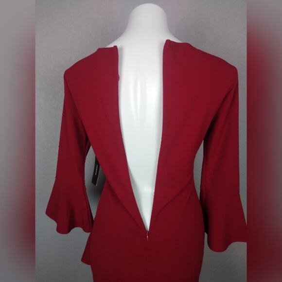 Lulus Sensational Statement Red Ruffled Bodycon Dress Size Small - Picture 10 of 16